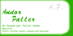 andor paller business card